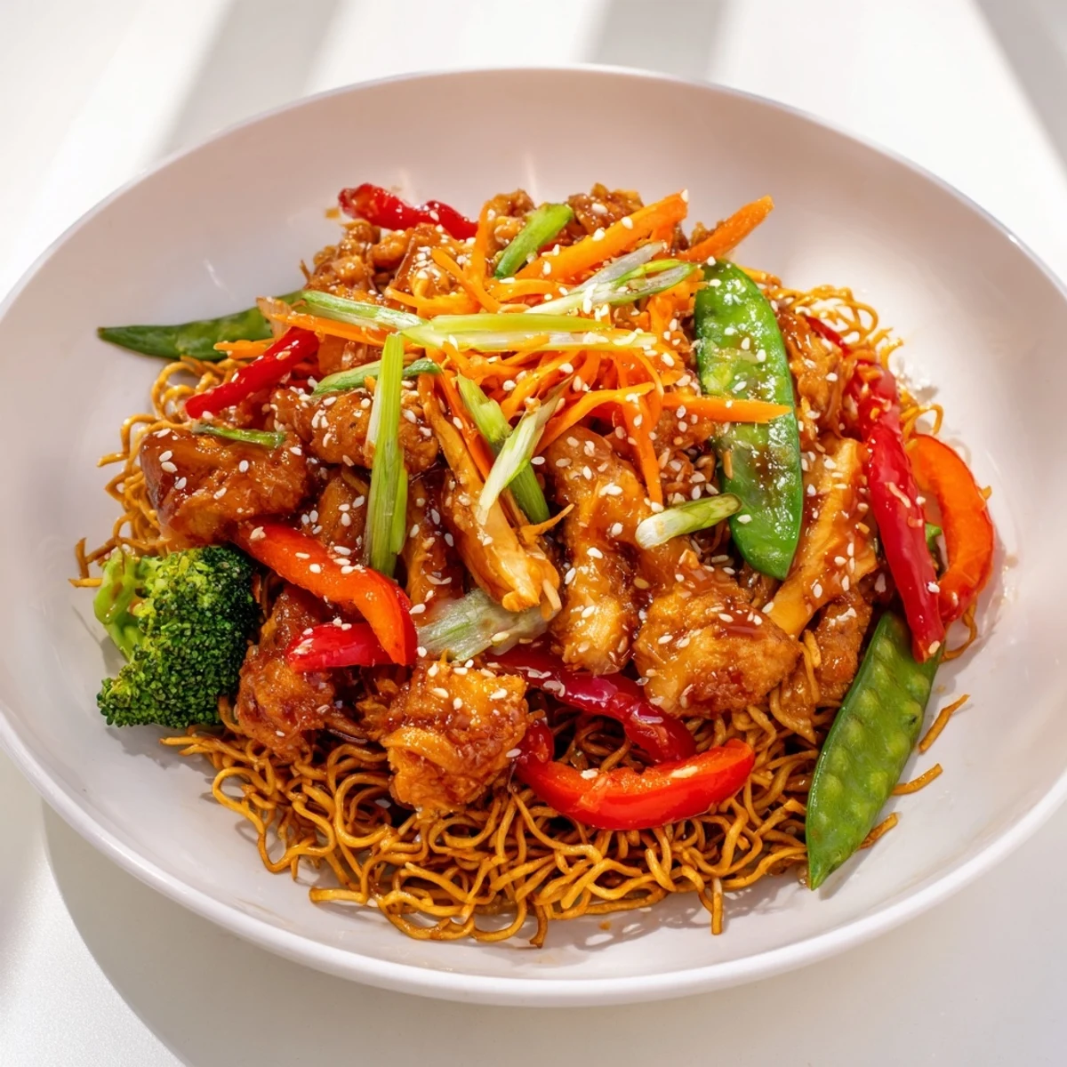 A close-up shows the delicious Sheet-Pan Crispy Ramen with perfectly crisp edges and fresh herbs.