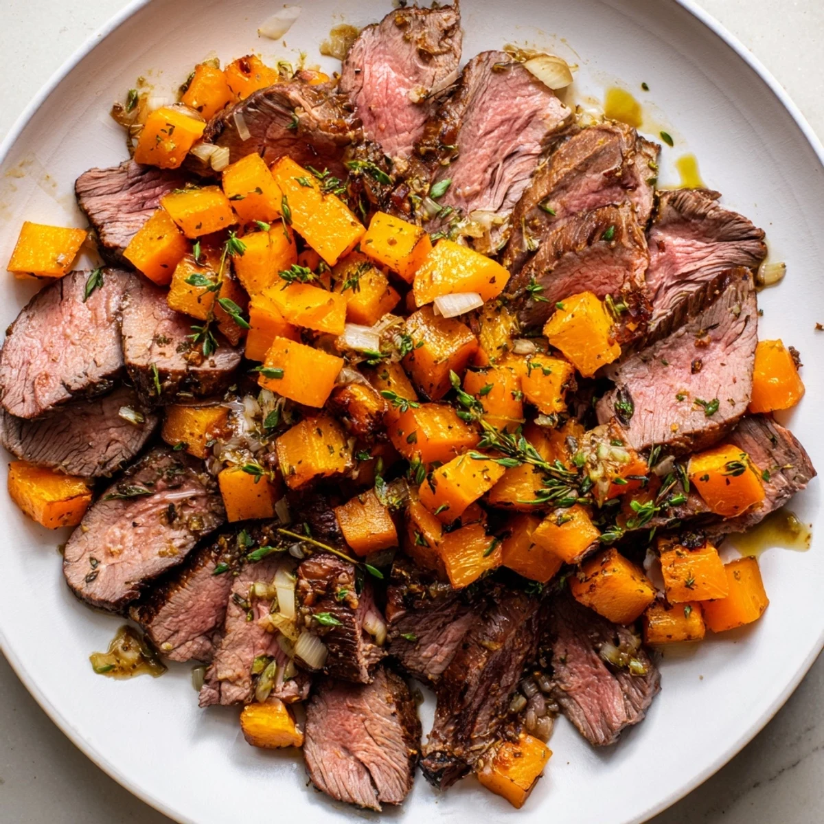 Butternut Squash Garlic Herb Steak