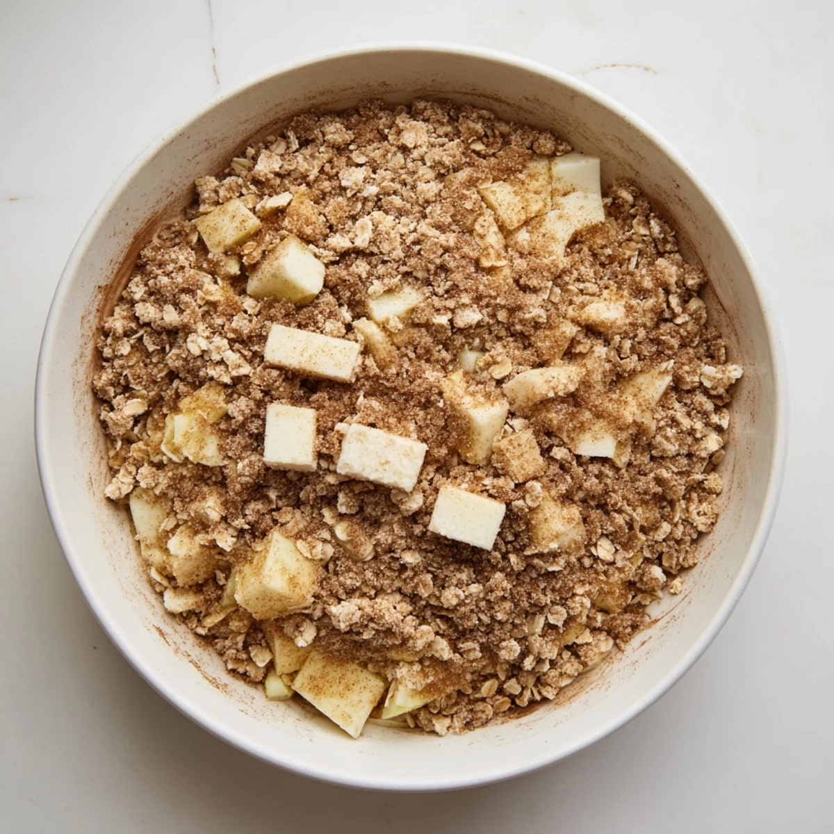 Golden-brown Best Apple Crisp bubbling in a baking dish, ready to be served warm.