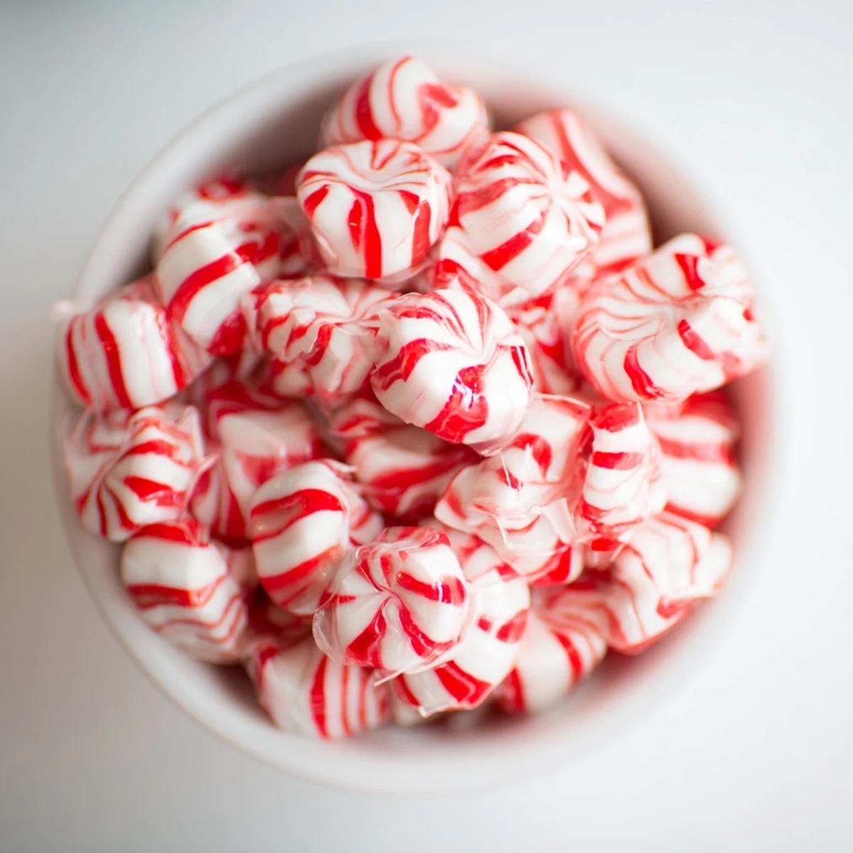 A beautifully molded No-Bake Peppermint Candy Bowl, ready to hold festive candies and make a great gift.