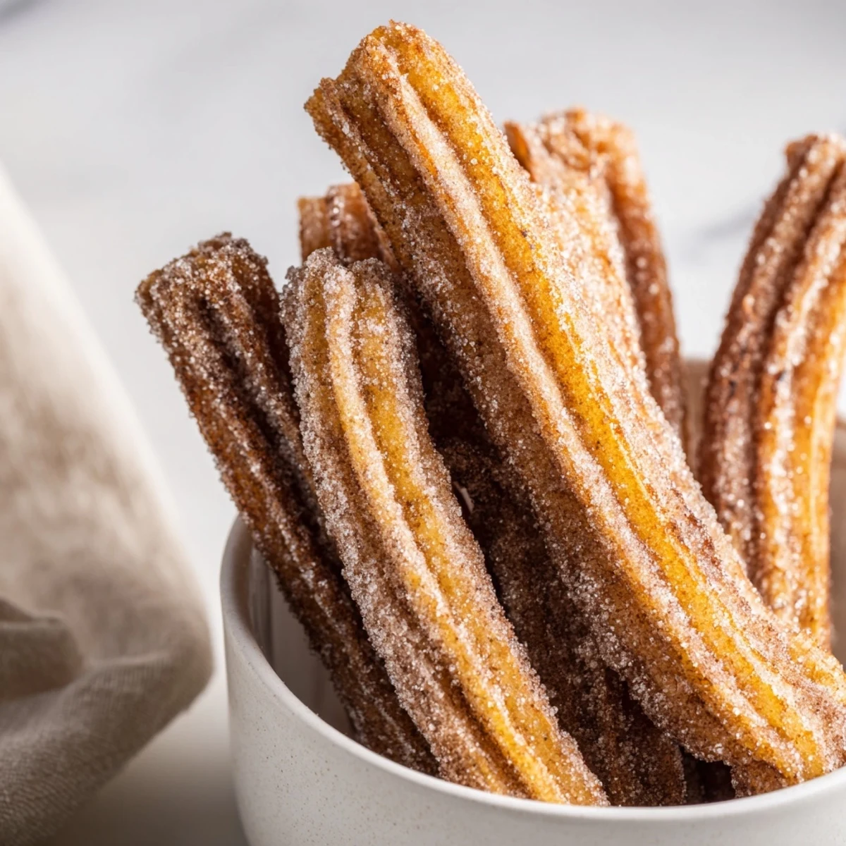Golden-brown Express Cinnamon Sugar Churro Waffles, dusted with cinnamon sugar, ready to enjoy.