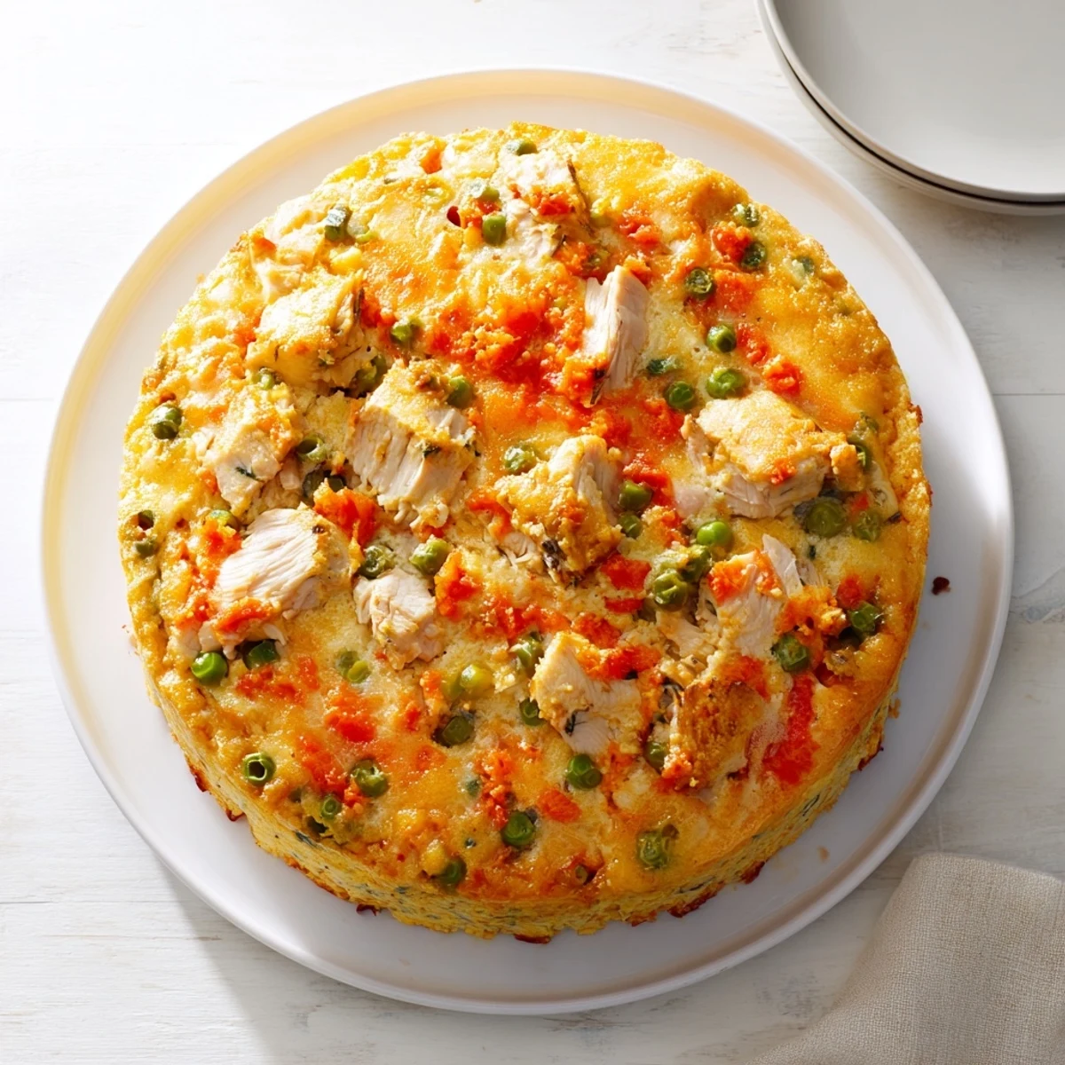 A close-up shot of a bubbling, aromatic Marry Me Chicken Pot Pie just baked.