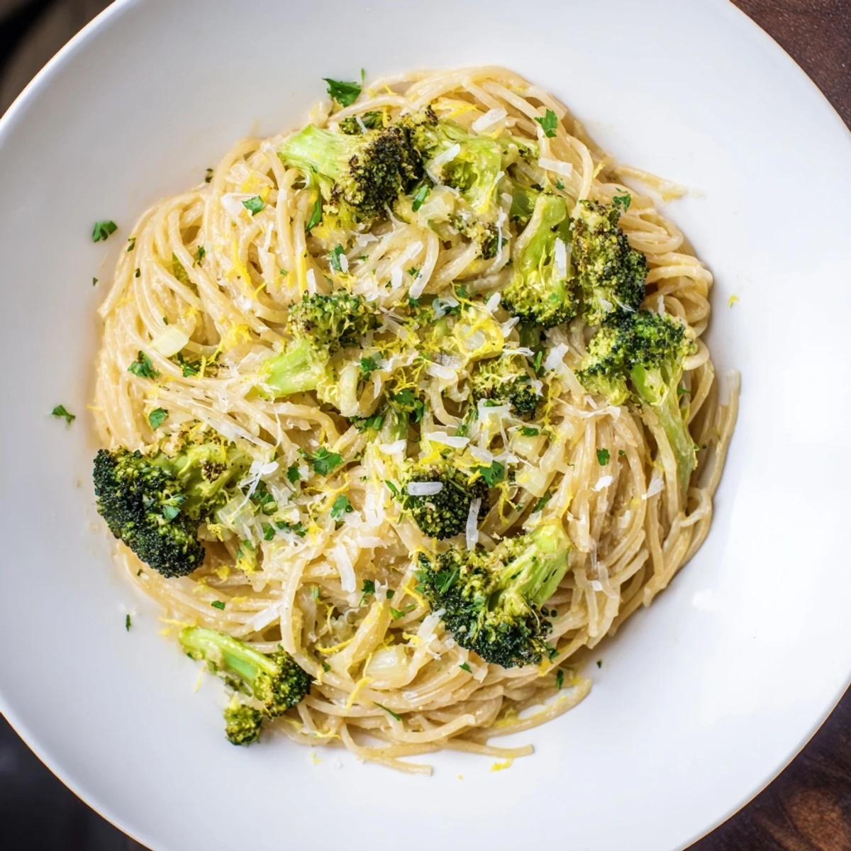 This Roasted Garlic Lemon Broccoli Angel Hair Pasta showcases perfectly roasted broccoli and tender pasta.