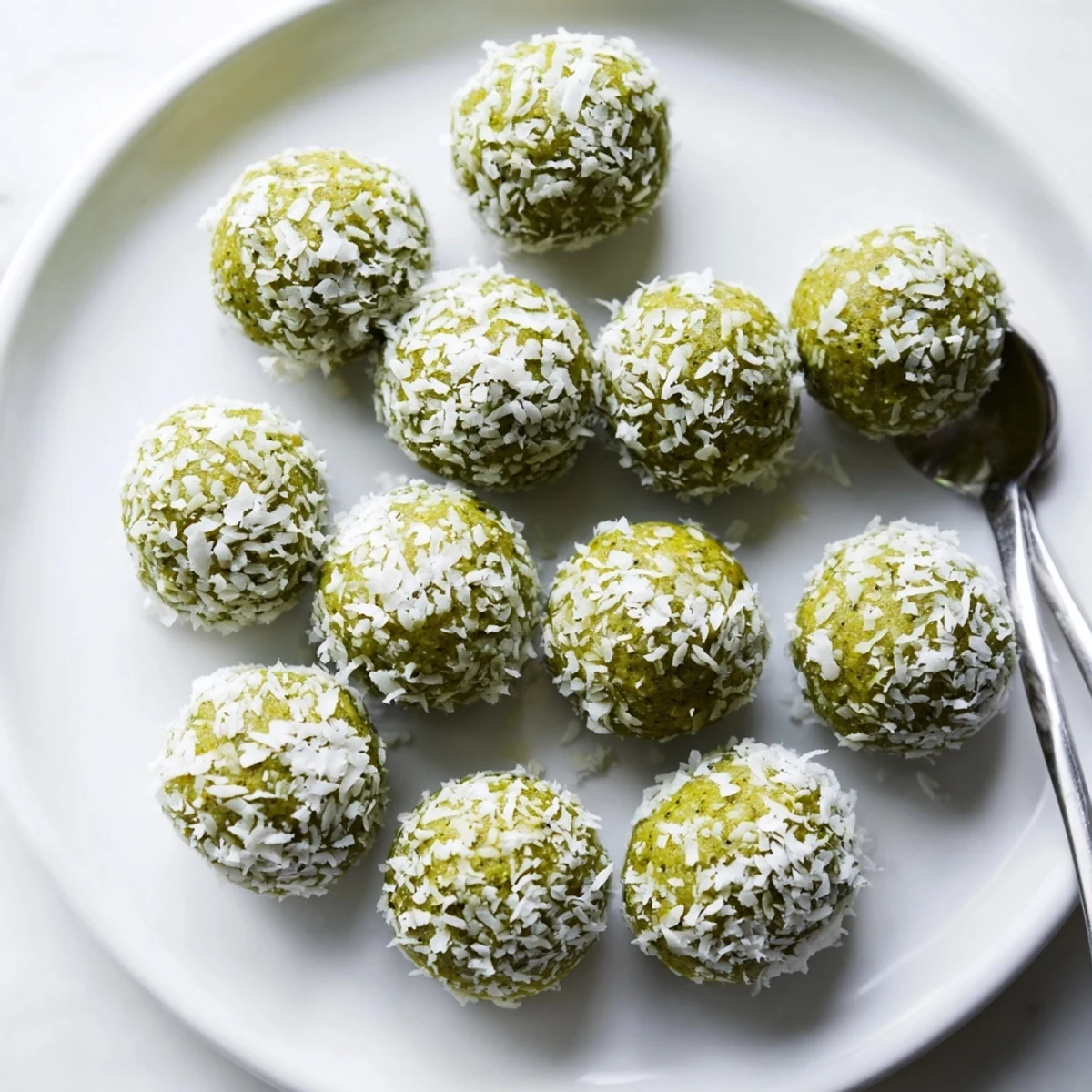 Vibrant photo of chilled Coconut Matcha Snowball Fat Bombs, perfect keto-friendly dessert bites.