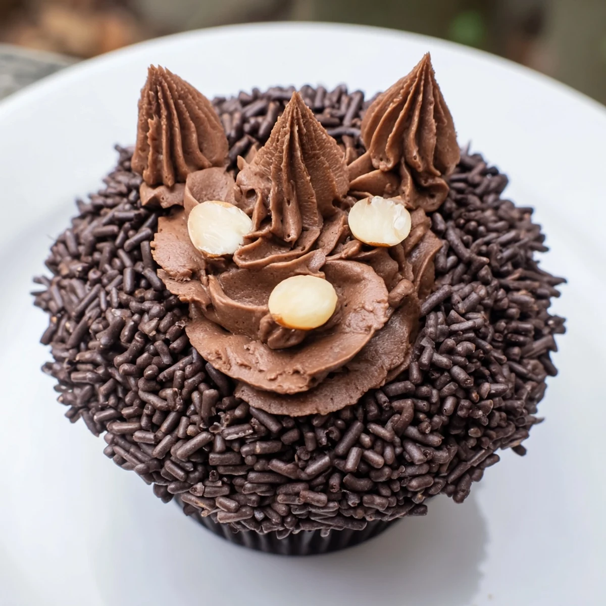 A beautifully stacked Hedgehog Cupcake Tower; imagine chocolate cupcakes covered in sprinkles.