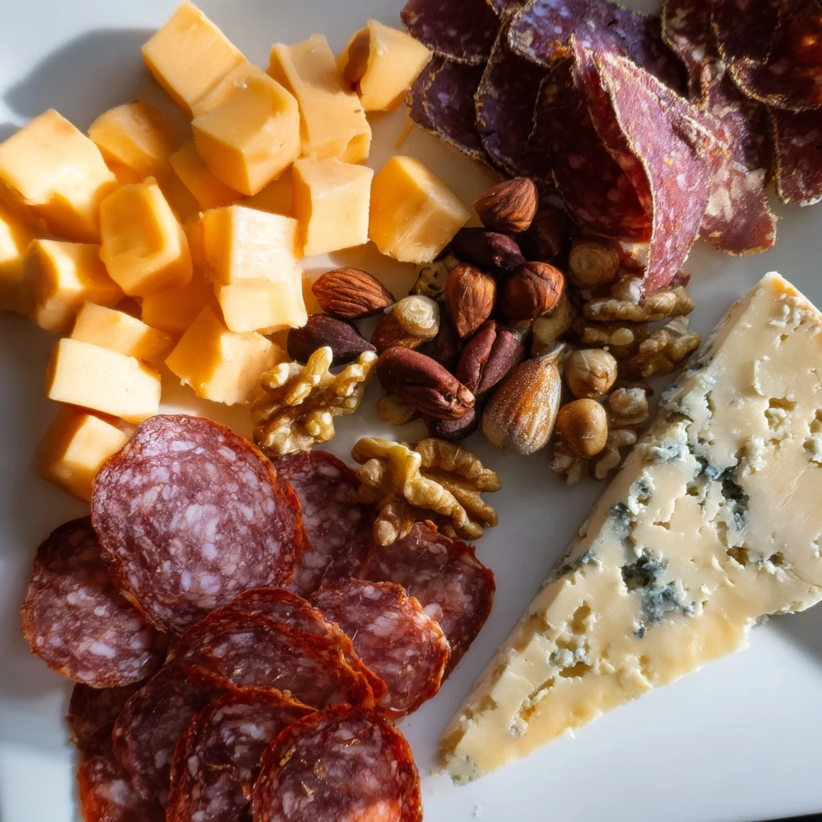 Close-up of a rustic Deer Antler Charcuterie board, brimming with game meats and artisanal cheeses.