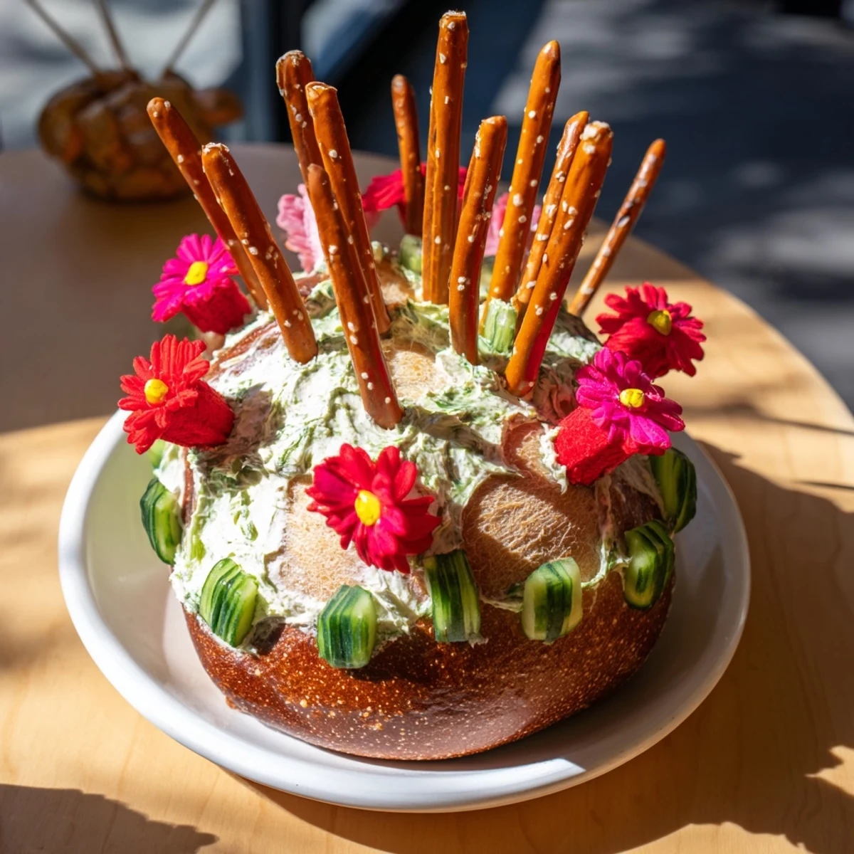 Bright and colorful, The Desert Cactus Bloom appetizer is a creative edible arrangement, ready to enjoy.