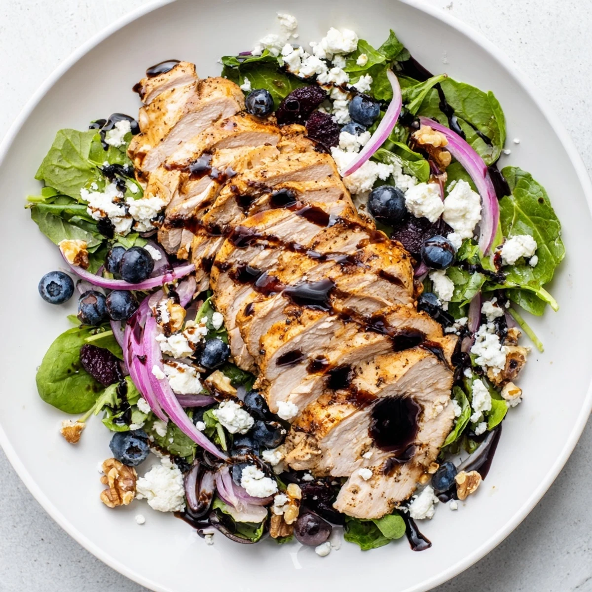 Juicy blueberries and goat cheese combine in this beautiful Blueberry Goat Cheese Chicken Salad.