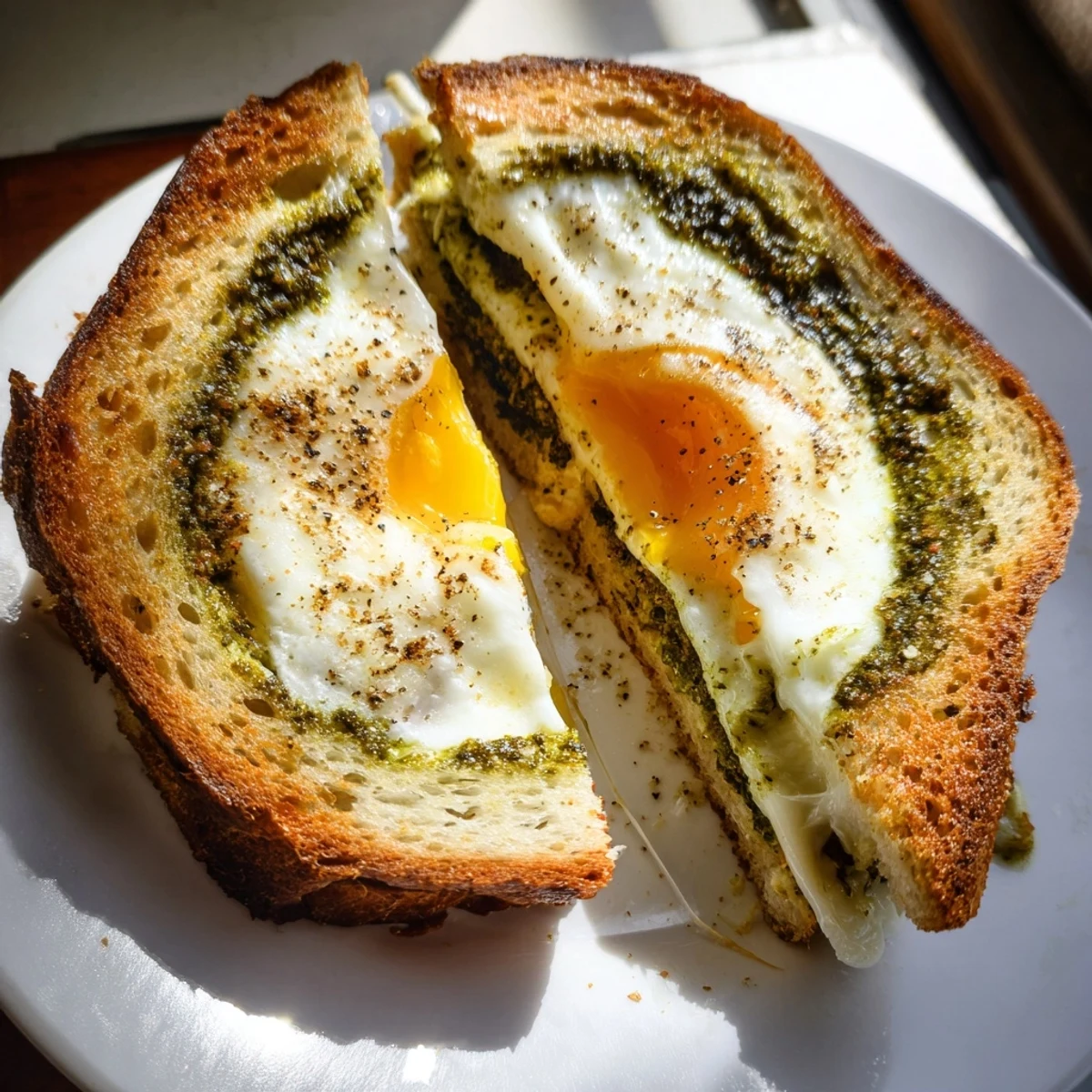 Pesto Egg Grilled Cheese