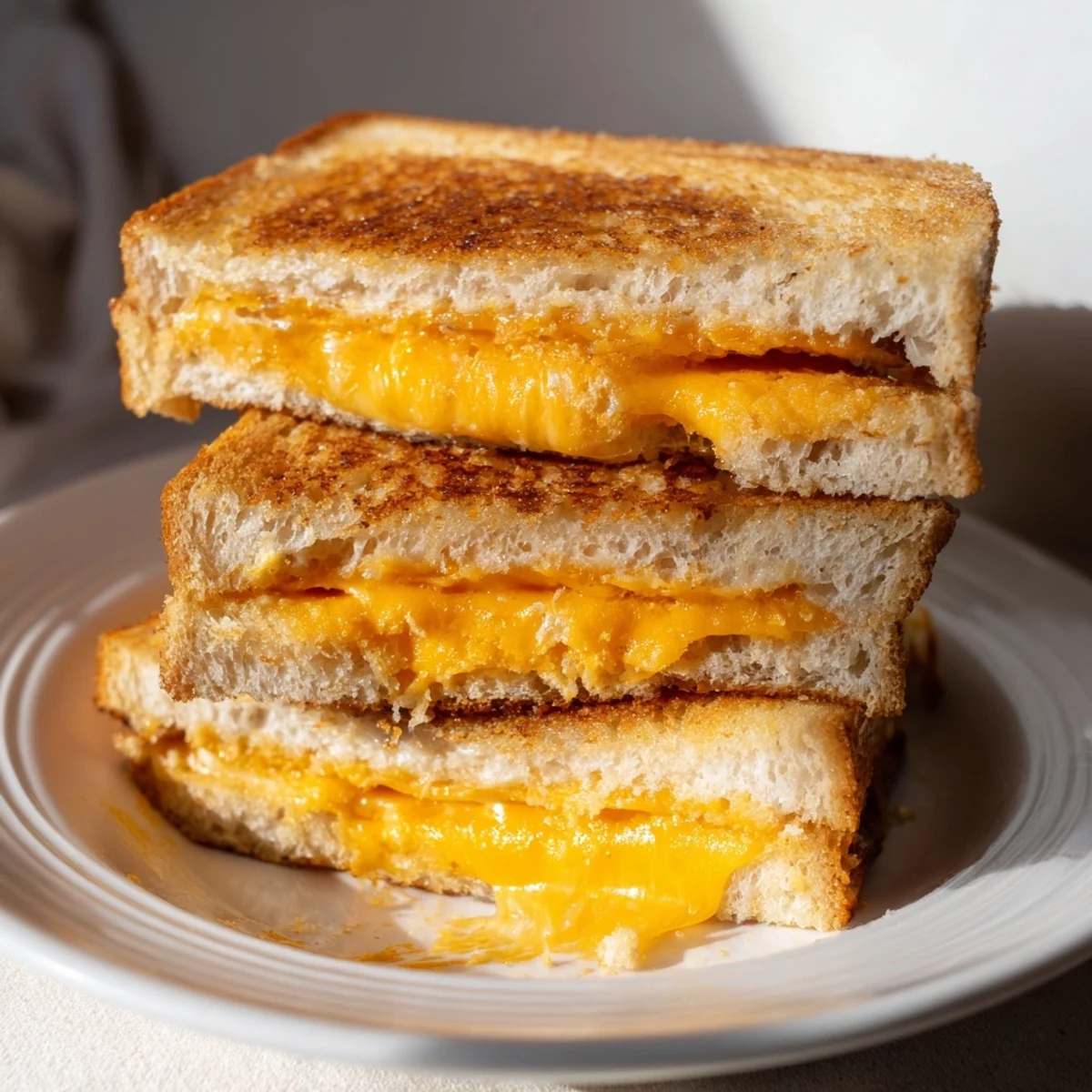 Air Fryer Grilled Cheese, showing a perfectly melted cheese pull from a golden, crispy sandwich.