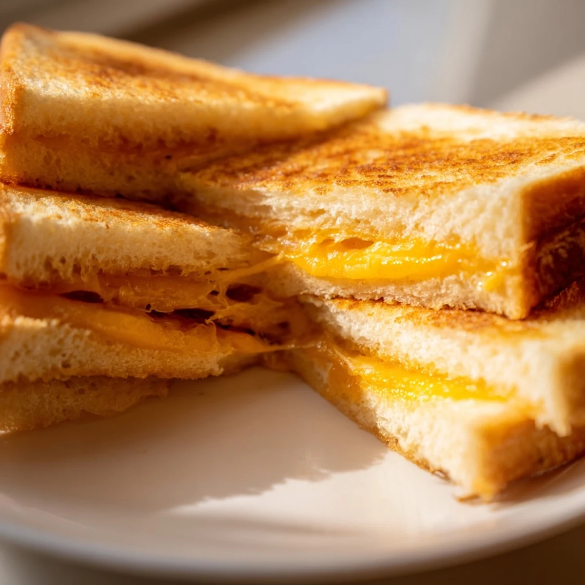 Close-up of a warm and gooey Air Fryer Grilled Cheese, a classic comfort food treat.