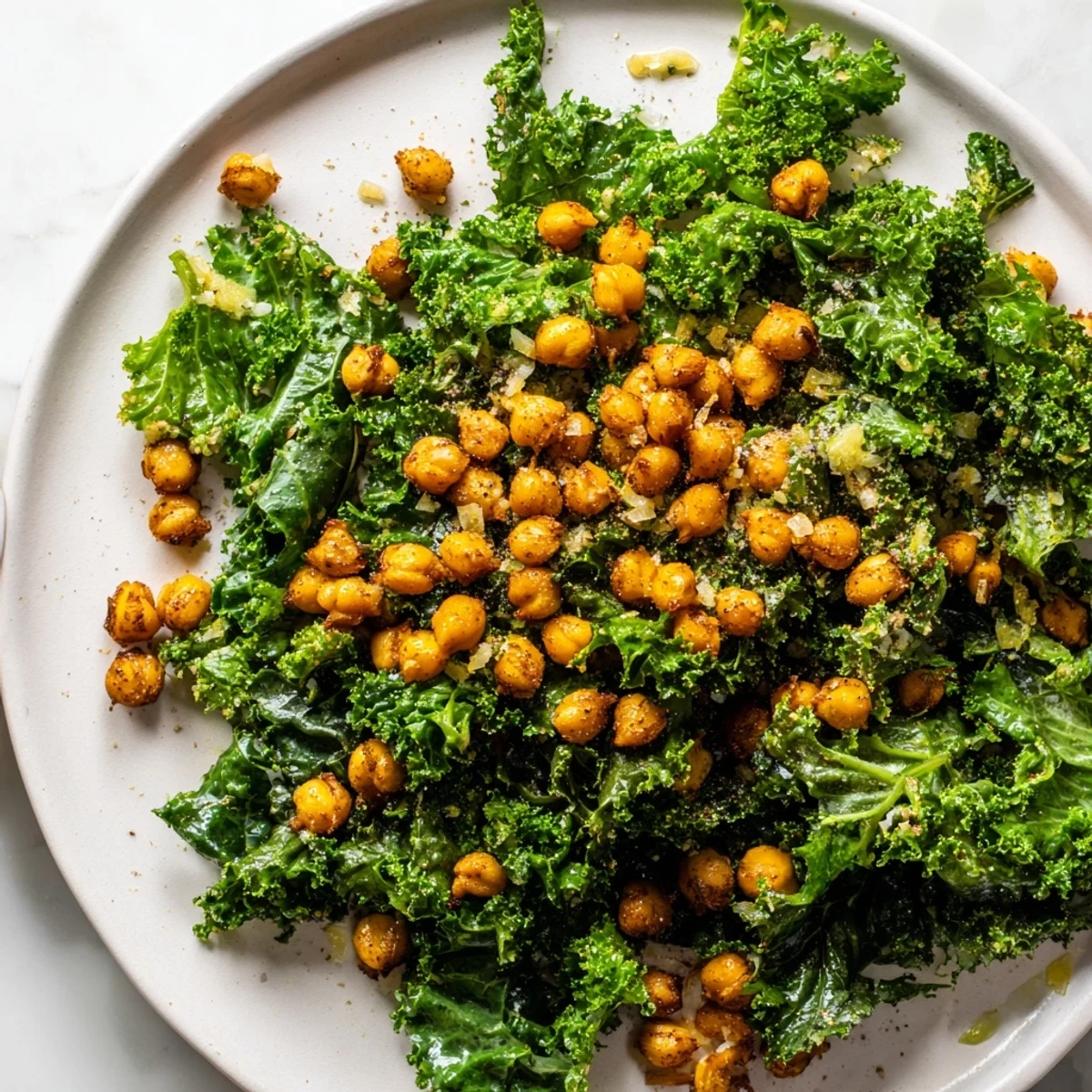Warm Kale Crisp Chickpeas