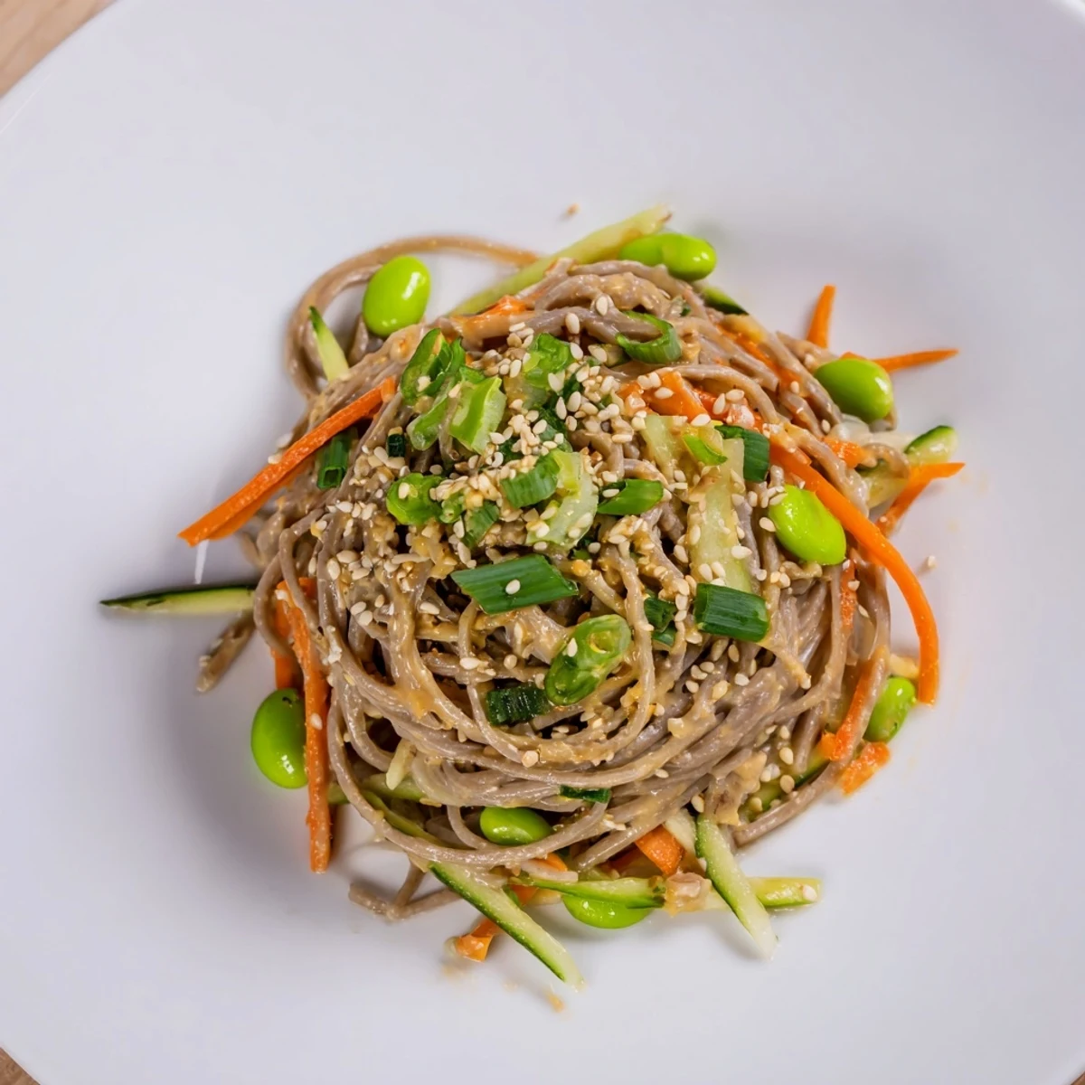 This delicious Asian Sesame Noodle Salad features perfectly cooked noodles with a creamy sesame sauce and edamame.