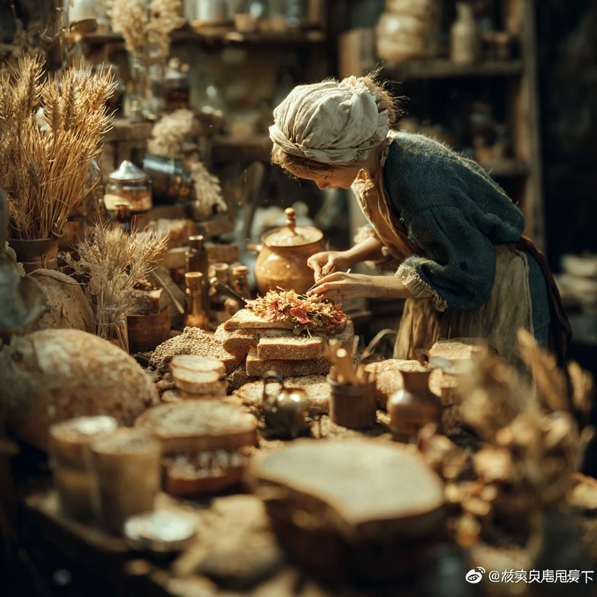 A generous serving of Wild Rice Harvest Salad in a clear glass bowl, garnished with fresh chives and parsley, perfect for a healthy lunch.