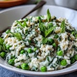 Spring Pea Mint Parmesan Risotto