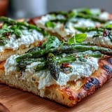 Roasted Asparagus Flatbread Burrata Lemon