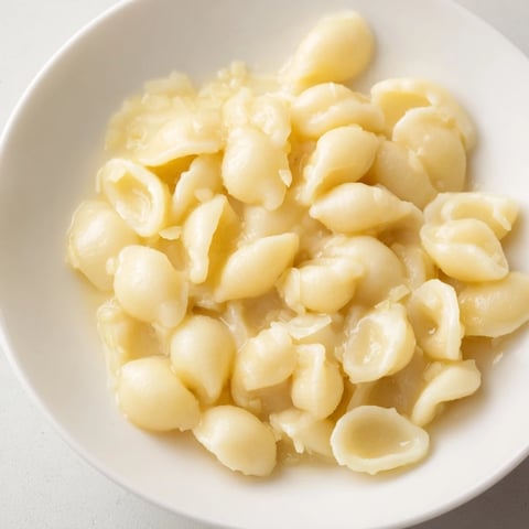 Golden-brown 3-ingredient butter and garlic ditalini, glistening with melted butter, ready to enjoy.