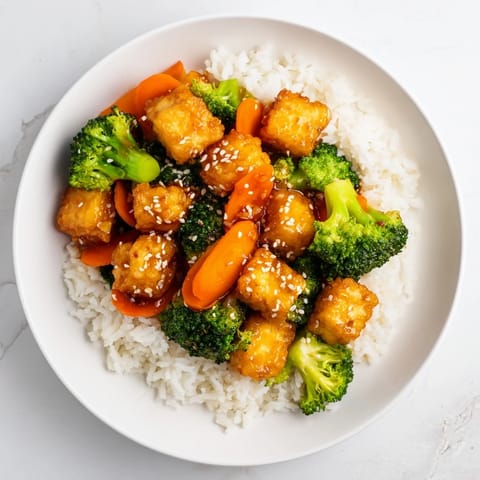 Sesame Tofu Broccoli Rice