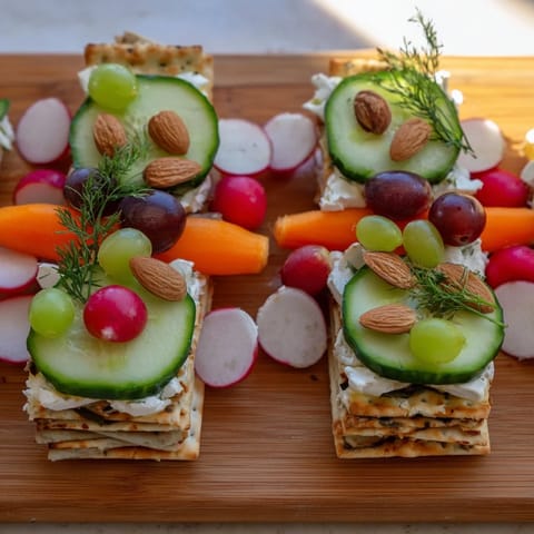Beautiful The Zen Balance appetizer recipe, showcasing fresh vegetables and goat cheese symmetrically.
