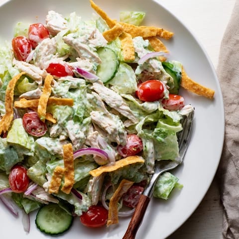 Fresh Jalapeño Ranch Chicken Salad featuring tender chicken, cool ranch, and crunchy vegetables for a zesty, satisfying main dish.  