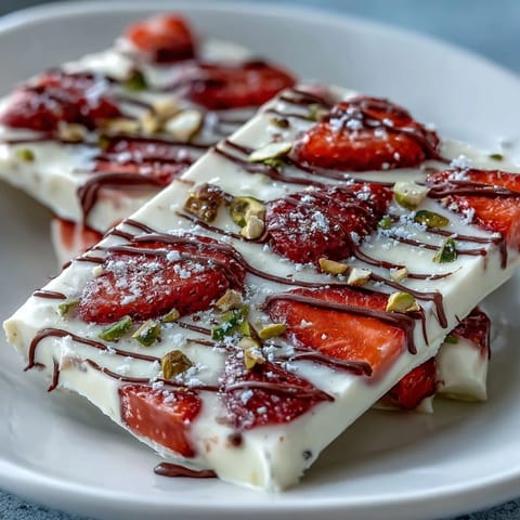 Festive Valentine Strawberry Yogurt Bark with Pistachios, featuring creamy yogurt, fresh berries, and crunchy nuts, perfect for sharing.