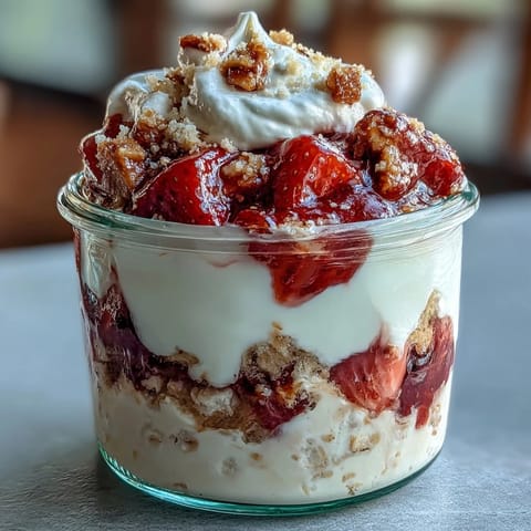 Strawberry Shortcake Overnight Oats