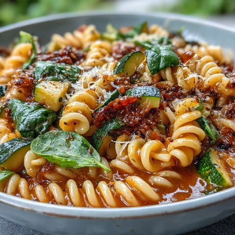 Creamy one-pot budget-friendly pasta with vibrant vegetables and melted Parmesan, ready in just 30 minutes.  