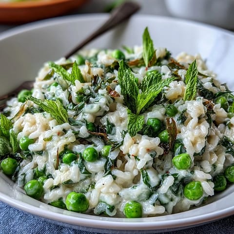 Spring Pea Mint Parmesan Risotto