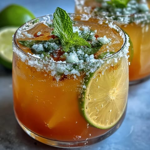 A refreshing Cinco de Mayo Margarita Mocktail with a salted lime rim, perfect for festive gatherings and non-alcoholic celebrations.  