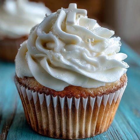 Communion Cupcakes White Fondant Cross