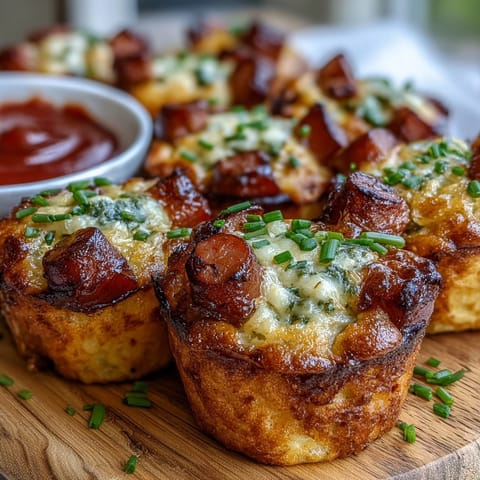 Golden mini corn dog muffins with juicy hot dog pieces, perfect for parties.