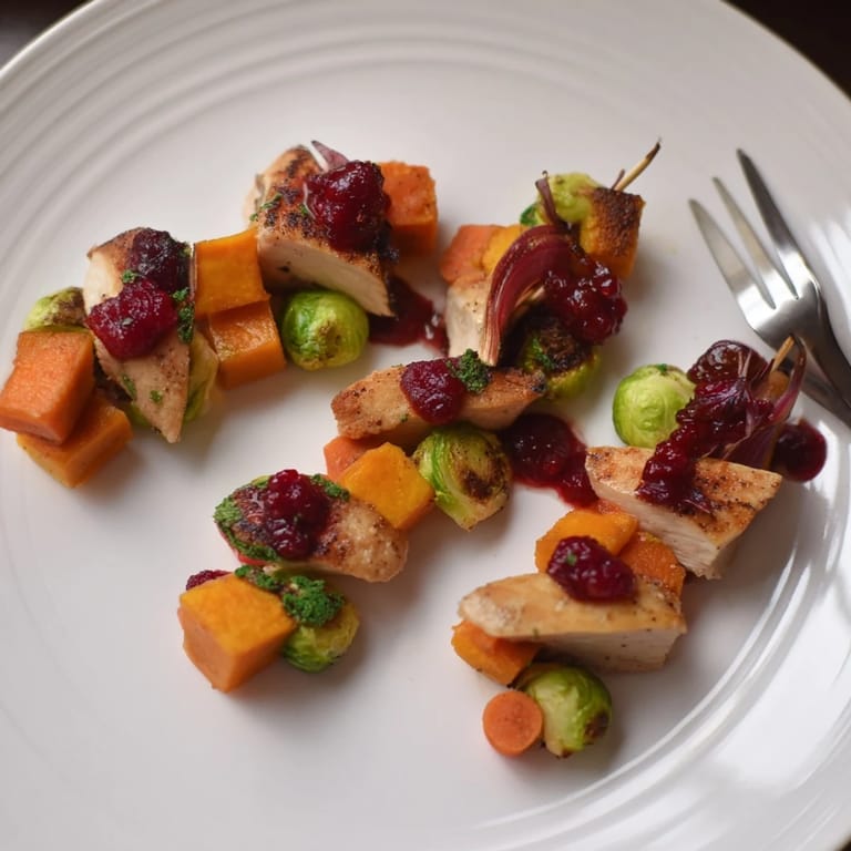 Golden and juicy sheet-pan roasted turkey breast, surrounded by caramelized winter vegetables.