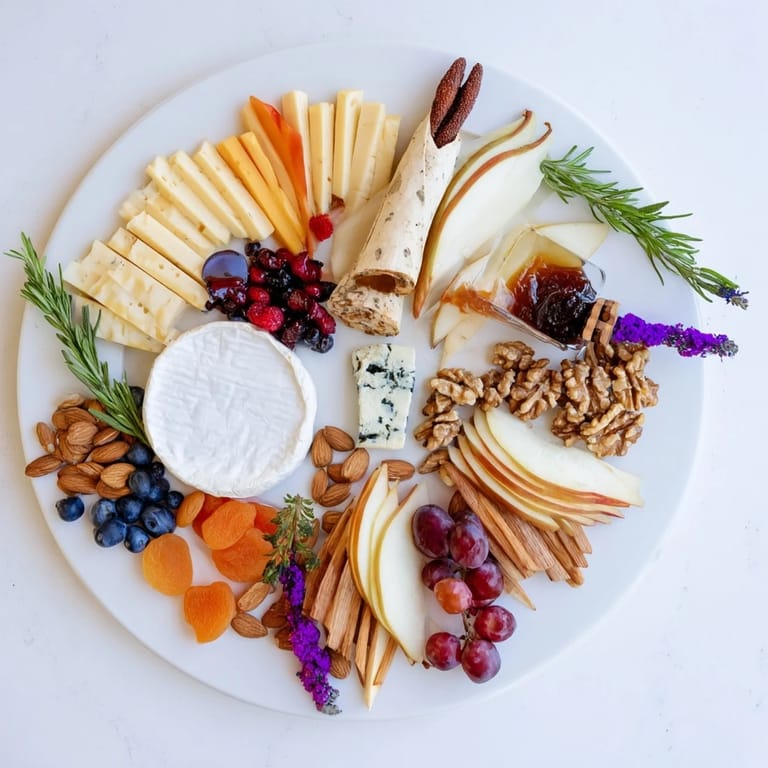 The Woodland Creature Cheese Platter features a delightful assortment of cheeses and colorful garnishes for a party.