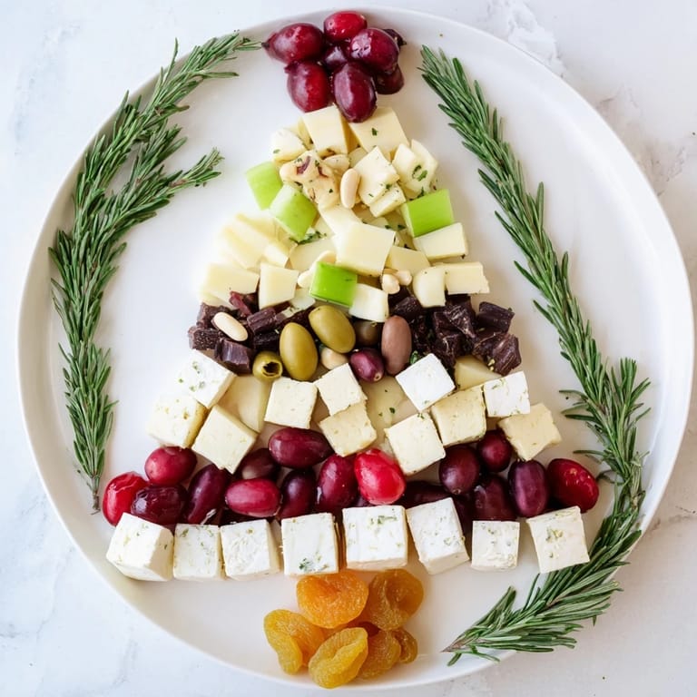 Enjoy the delicious Cranberry Joy Tree Board with cheese and crackers, ready for gatherings and celebrations.