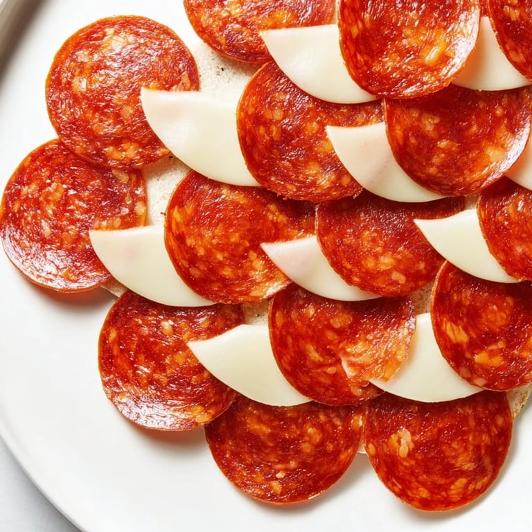 Savory Dragon Scale appetizer shows a platter of pepperoni and cheese, perfect party food, ready to eat.