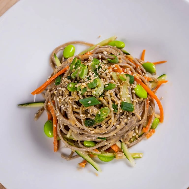 This delicious Asian Sesame Noodle Salad features perfectly cooked noodles with a creamy sesame sauce and edamame.