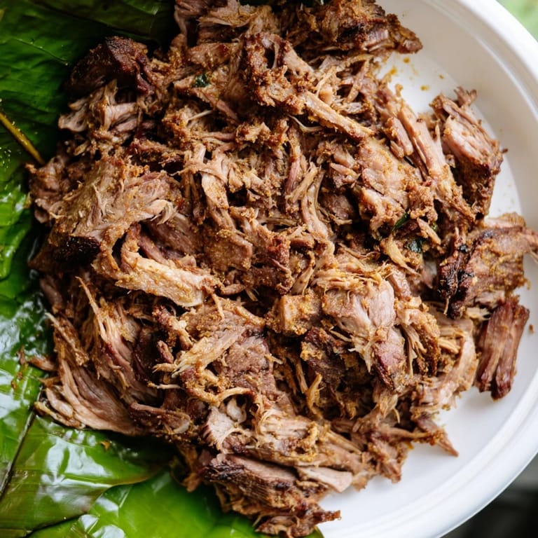 A close-up view of beautifully wrapped Omani Shuwa, packed in banana leaves, promising flavorful, juicy lamb.