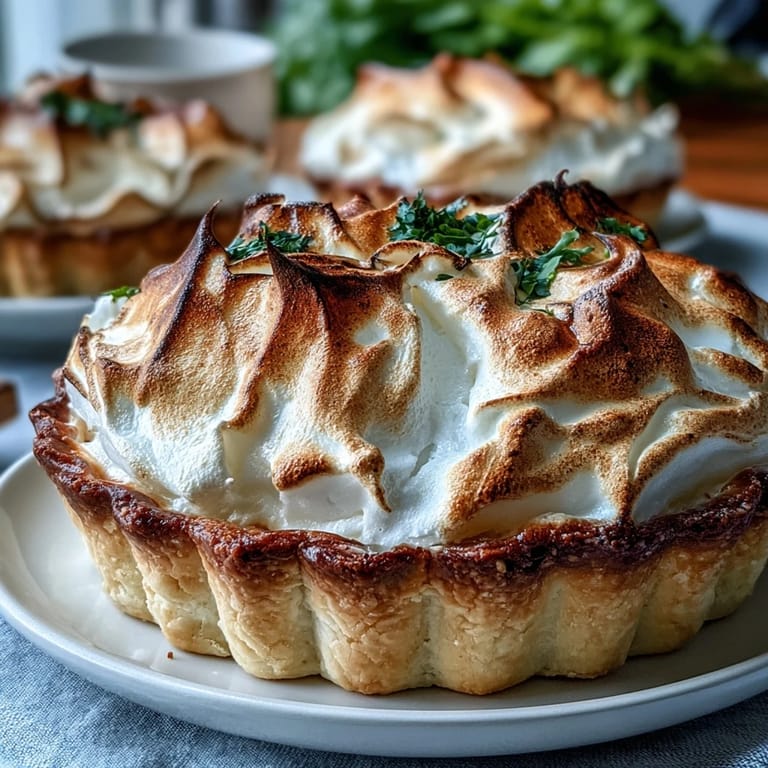 Classic Lemon Meringue Pie is served on a dessert plate with a fork, ready for an afternoon treat.
