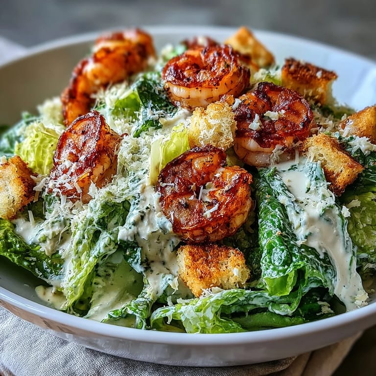 Romaine Caesar Bowl served in a white bowl with halved cherry tomatoes and optional chickpeas.