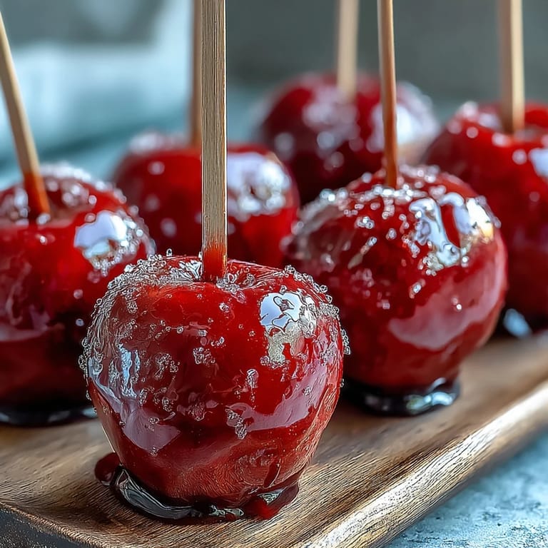 Adorable bite-sized apples dipped in crunchy candy shell, ideal for festive gatherings and easy snacking.