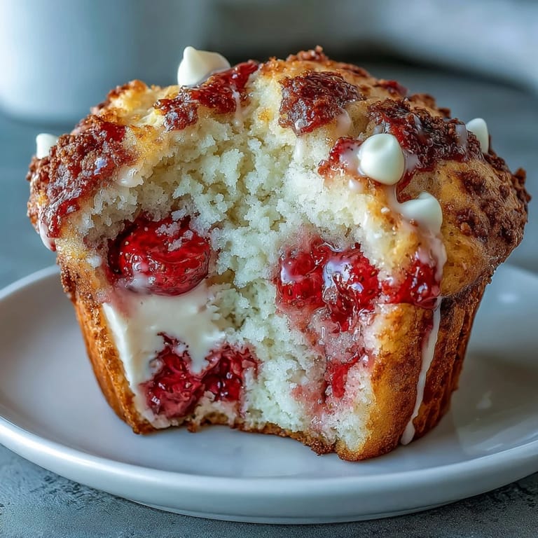 Delicious strawberry muffins bursting with white chocolate chips, a sweet and tender treat.