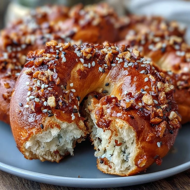 Soft, chewy protein bagels topped with everything seasoning, perfect for a healthy breakfast or snack.