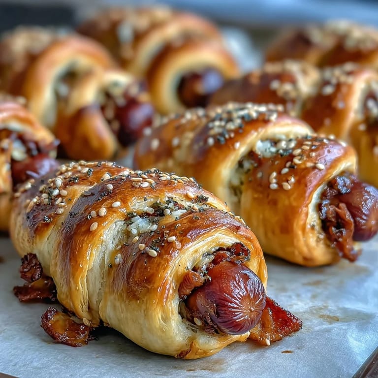 Mini baseball hot dogs baked to golden perfection, served with ketchup and mustard for dipping.