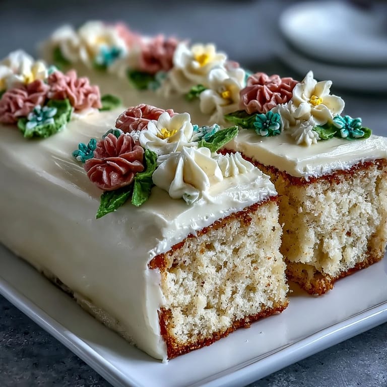 Soft vanilla sheet cake topped with creamy buttercream and piped floral accents, ideal for a joyful religious gathering.  