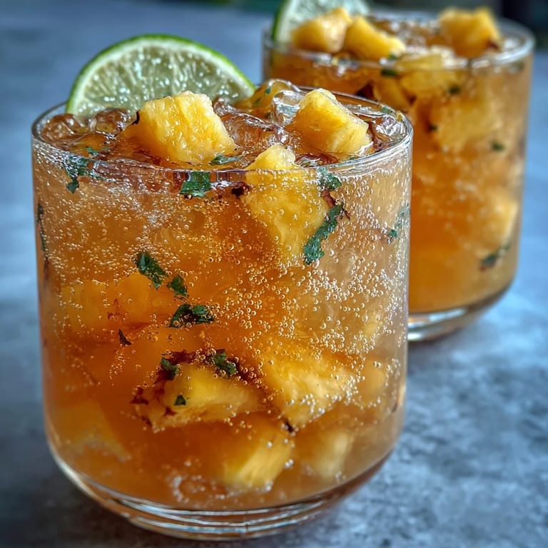 Tropical mango pineapple sparkling lemonade punch served in a clear glass dispenser, perfect for celebrating graduation with a refreshing drink.