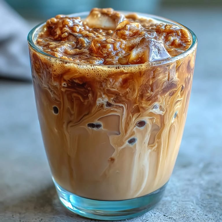 Rich brown sugar oat milk shaken espresso with velvety foam, perfect for a dairy-free coffeehouse-style treat at home.