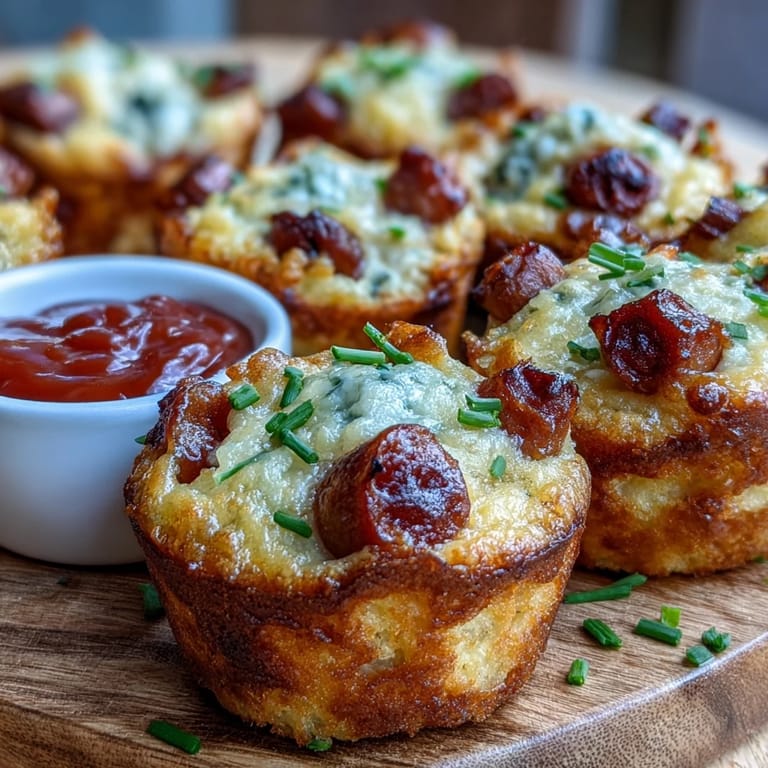Bite-sized mini corn dog muffins, a fun savory snack for any gathering.