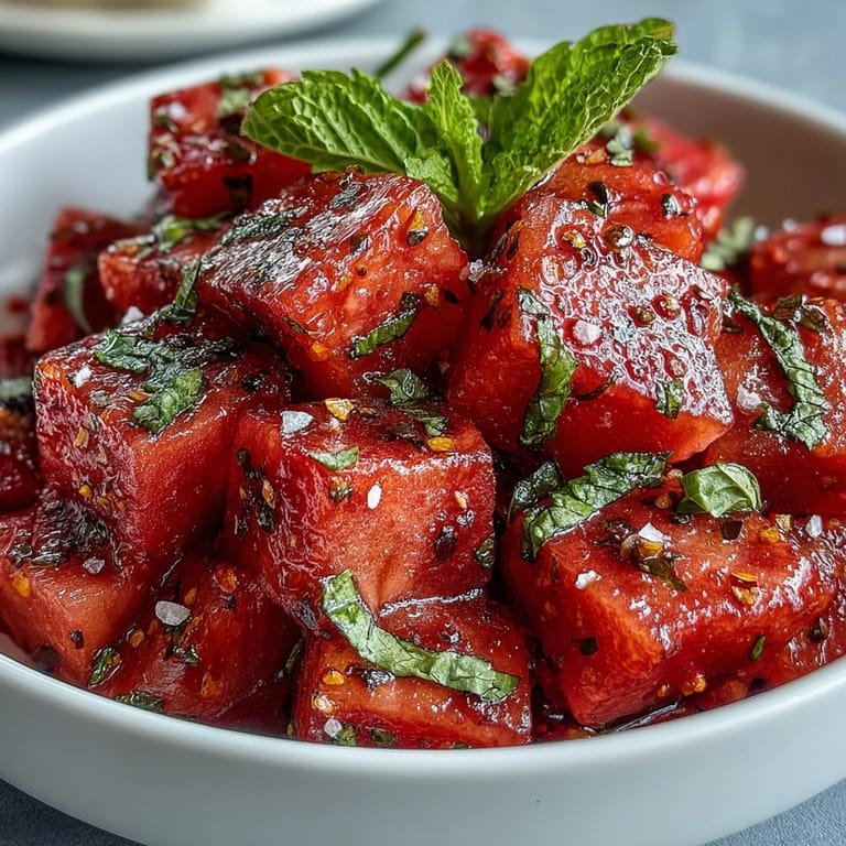 Vibrant, easy watermelon chili lime salad bursting with fresh, spicy, sweet flavors.