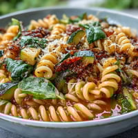 Creamy one-pot budget-friendly pasta with vibrant vegetables and melted Parmesan, ready in just 30 minutes.  