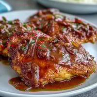 Golden, crispy chicken smothered in savory onion gravy, a classic Southern soul food comfort dish.